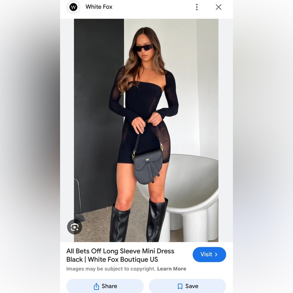 All Bets Off Mini Dress Black Whitefox